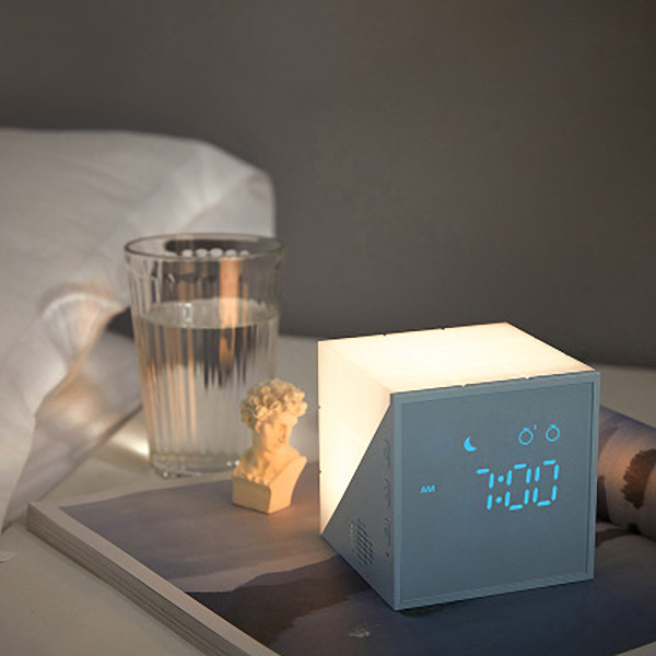 Japan TSK New Time Cube LED Digital Alarm Clock Sound Control Night Light (P3129)