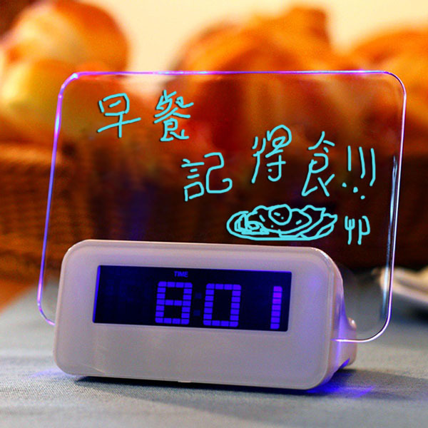 JAPAN JTSK LED fluorescent message board alarm clock (P2531)