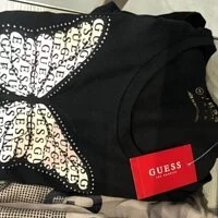 [S] GUESS BUTTERS TEE,JET BLACK, QBVI09K9TJ1-JET BLACK [FINAL SALE] (SGU222)