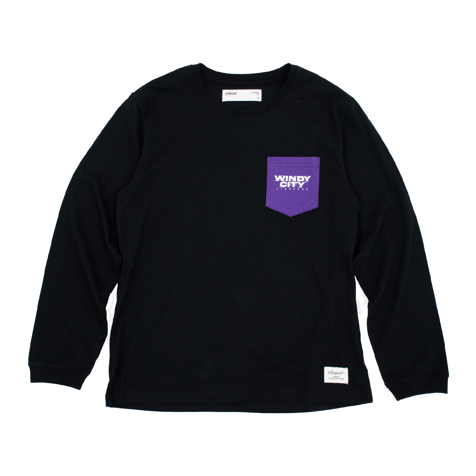 22-23 WINDY CITY口袋薄長TEE｜黑
