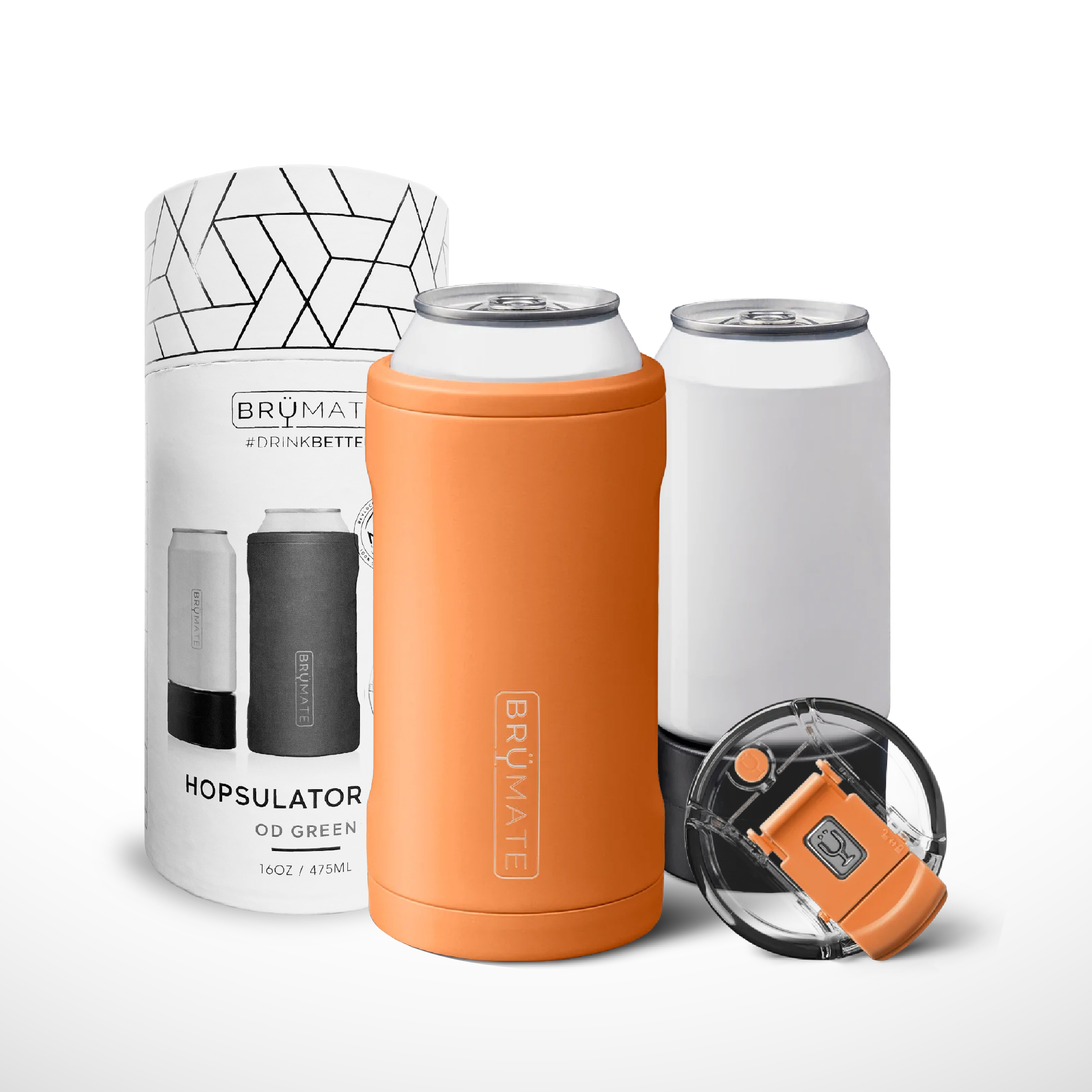 BrüMate  Trio 16oz 飲料鋁罐三合一 保溫保冰杯 | 啞光橘