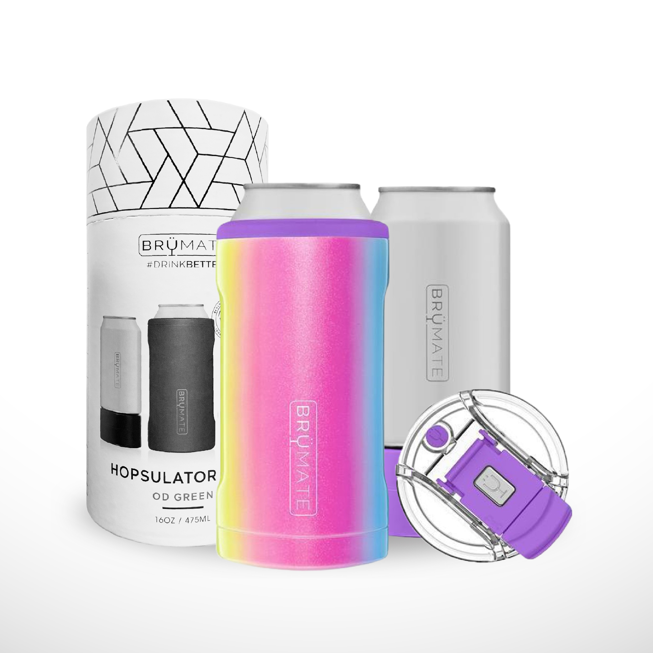 BrüMate  Trio 16oz 飲料鋁罐三合一 保溫保冰杯 | 閃耀彩虹