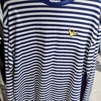 [S] MARK GONZALES SPRING STRIPED LONG VERSION LONG SLEEVE T-SHIRT,BLUE, MG2200LT06-BL  [FINAL SALE] (SMW63)