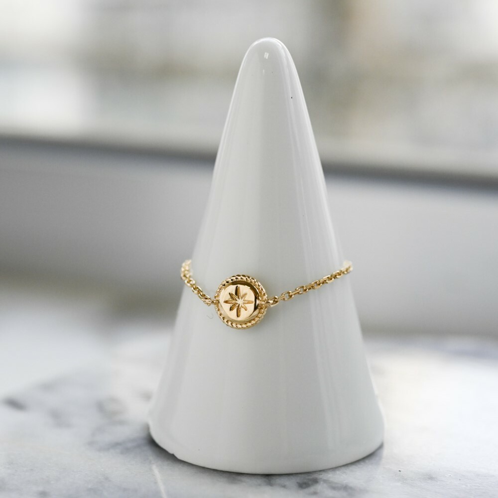 18K Double Side Chain Ring