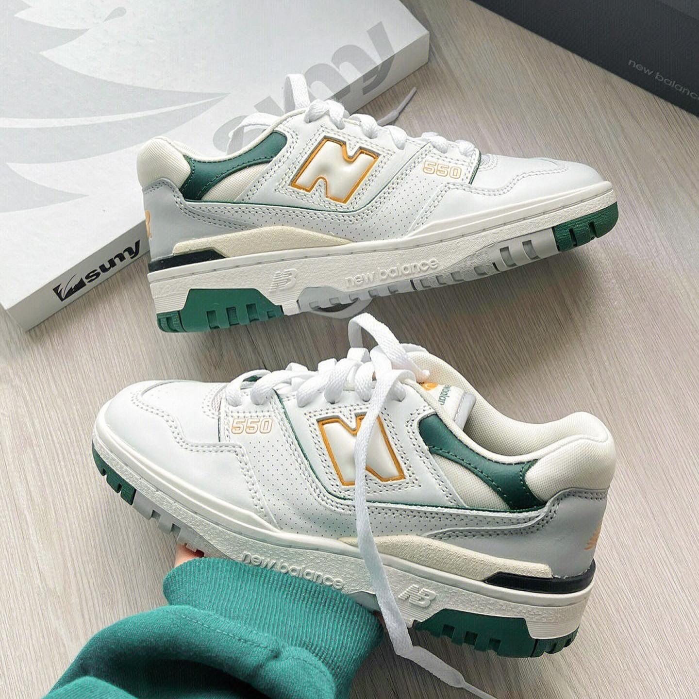 NEW BALANCE 550 NB 白 奶油白 黃線 復古綠 森林綠 BB550PWC / 預購
