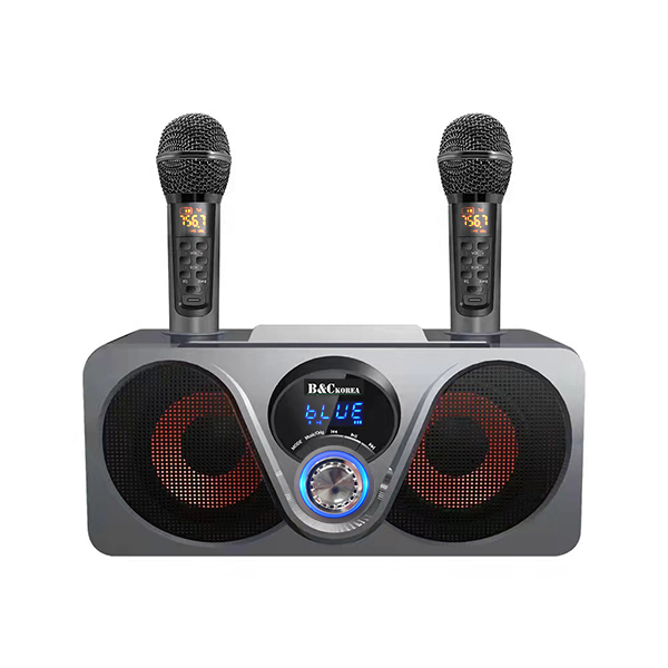 Korea B&C professional-grade home K song HIFI bass bluetooth audio dual wireless microphone chorus dual speaker speaker (B0234)
