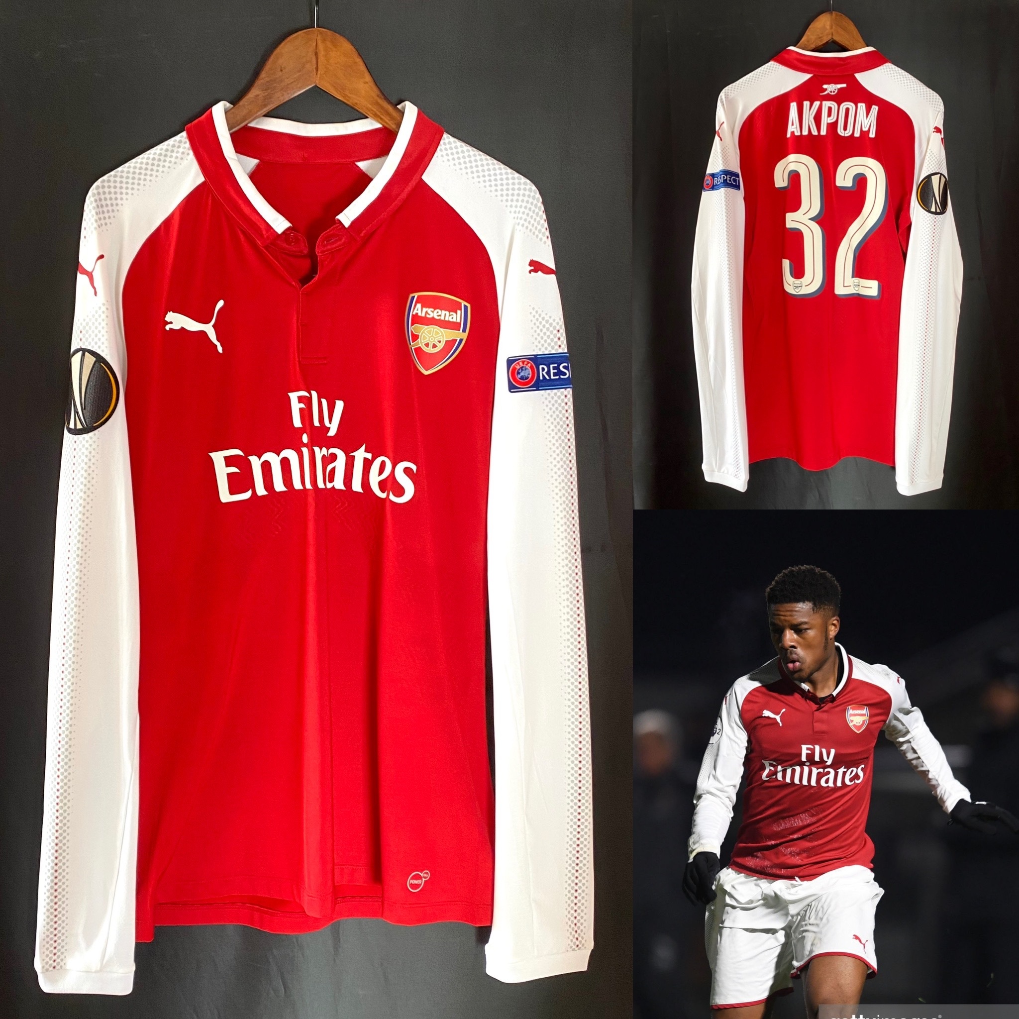 (更衣室版) 阿仙奴 2017-2018 歐霸主場長䄂 更衣室版球衣  #32 AKPOM