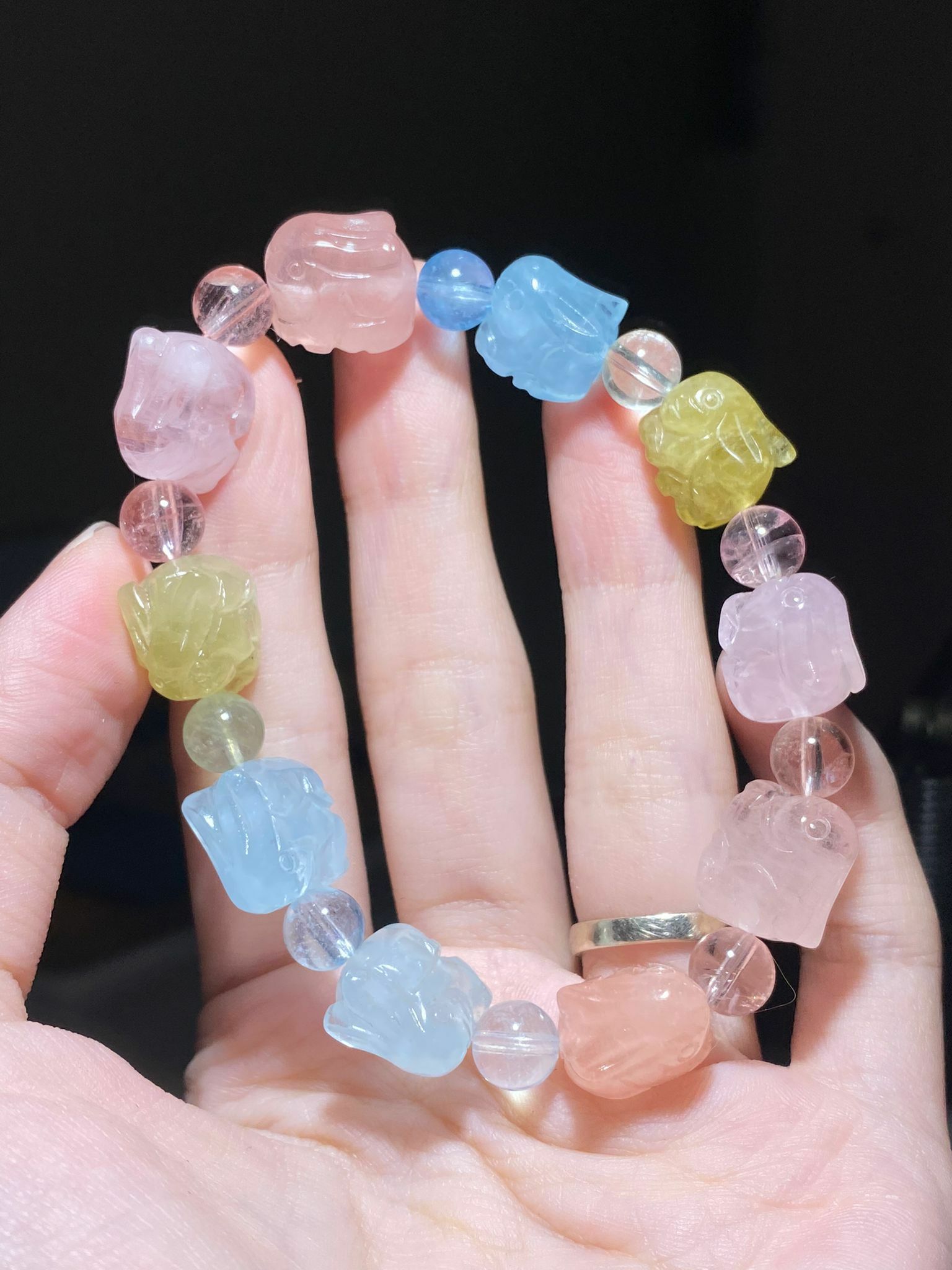 高質摩根石兔仔手串