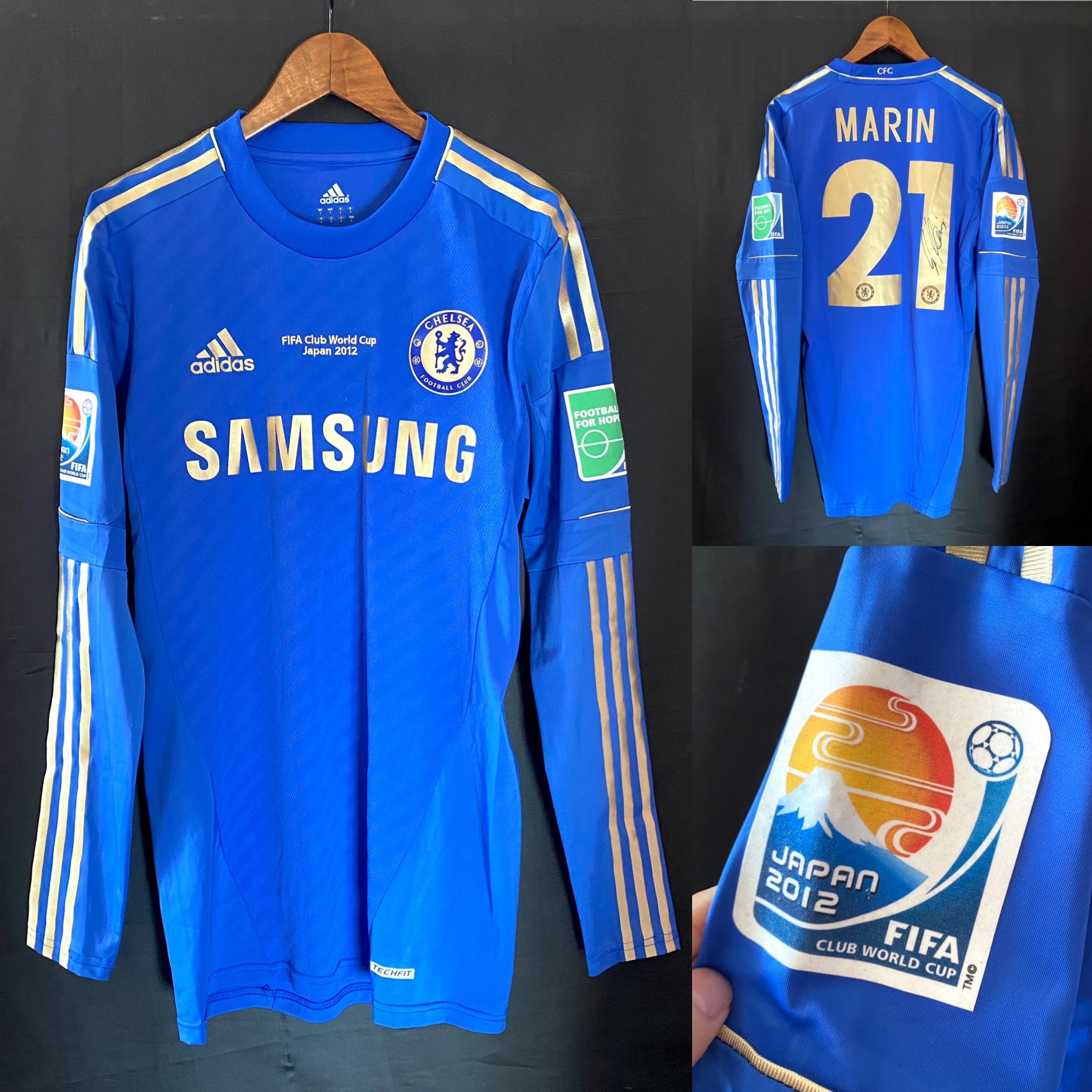 (Match Worn) Chelsea 2012 FIFA Club World Cup Adidas Home Match Worn Shirt #21 MARIN