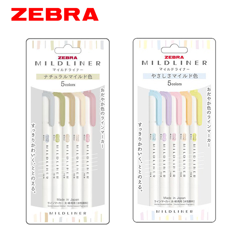 【ZEBRA】MILDLINER 雙頭柔性螢光筆 5色組