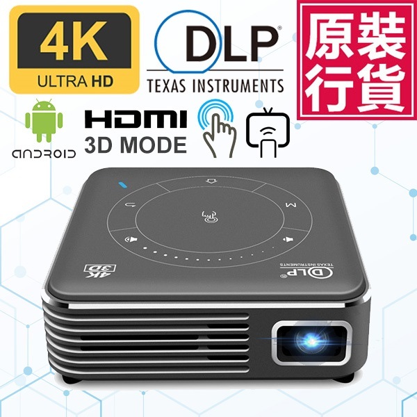 Korea B&C 4K Portable DLP Mini 3D Smart Projector Mini Home Projector (Genuine Play Store) (B0144)