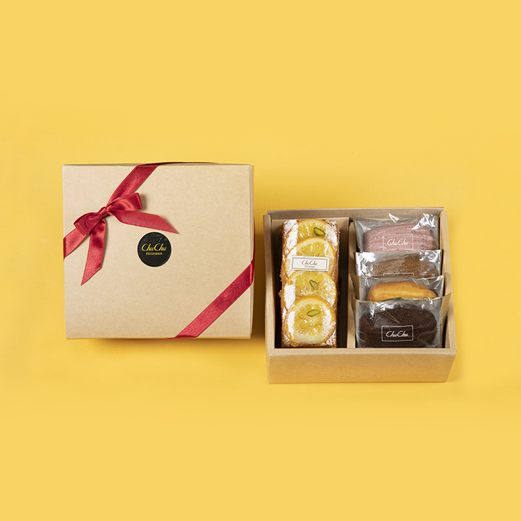 彌月禮盒C-磅蛋糕單入 + 瑪德蓮四入