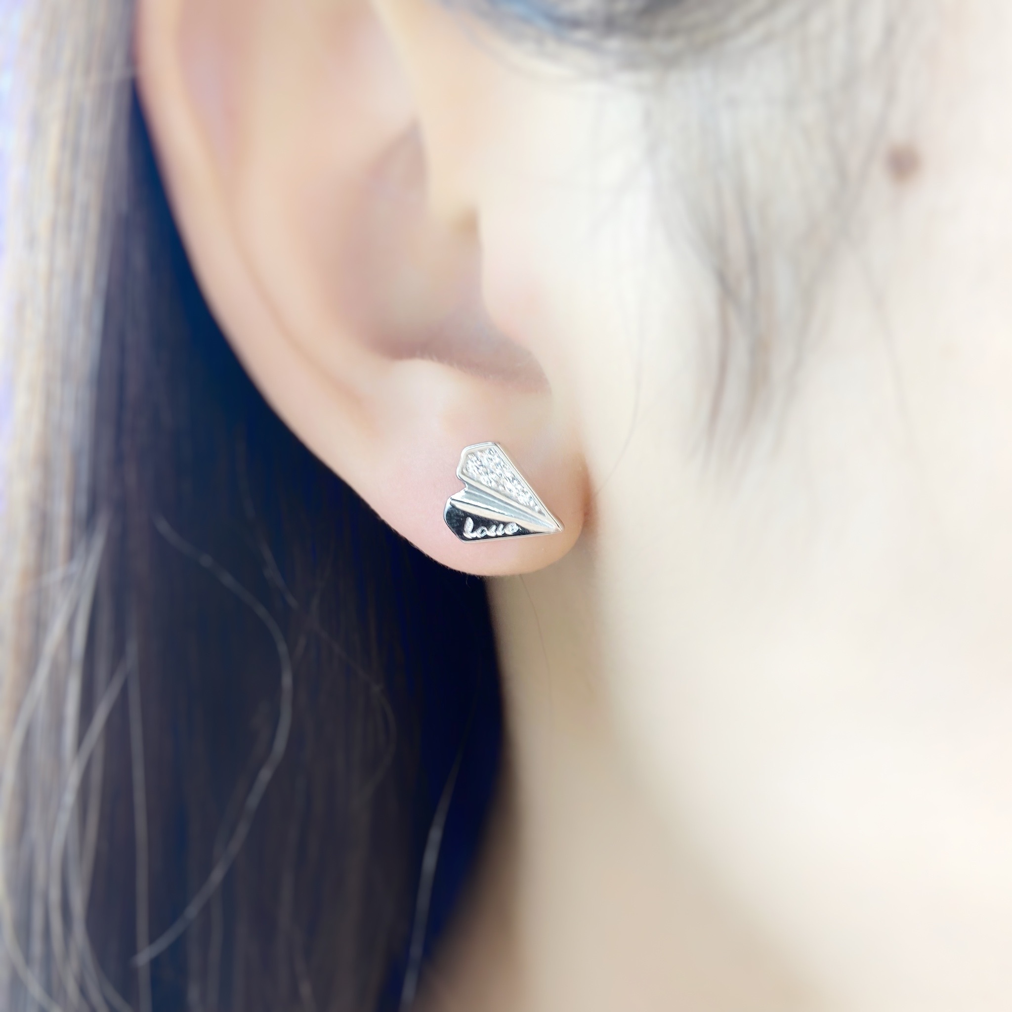 | 925純銀・白金・ 玫瑰金 | 投擲幸福耳環 (銀/玫瑰金) | EA0575 |