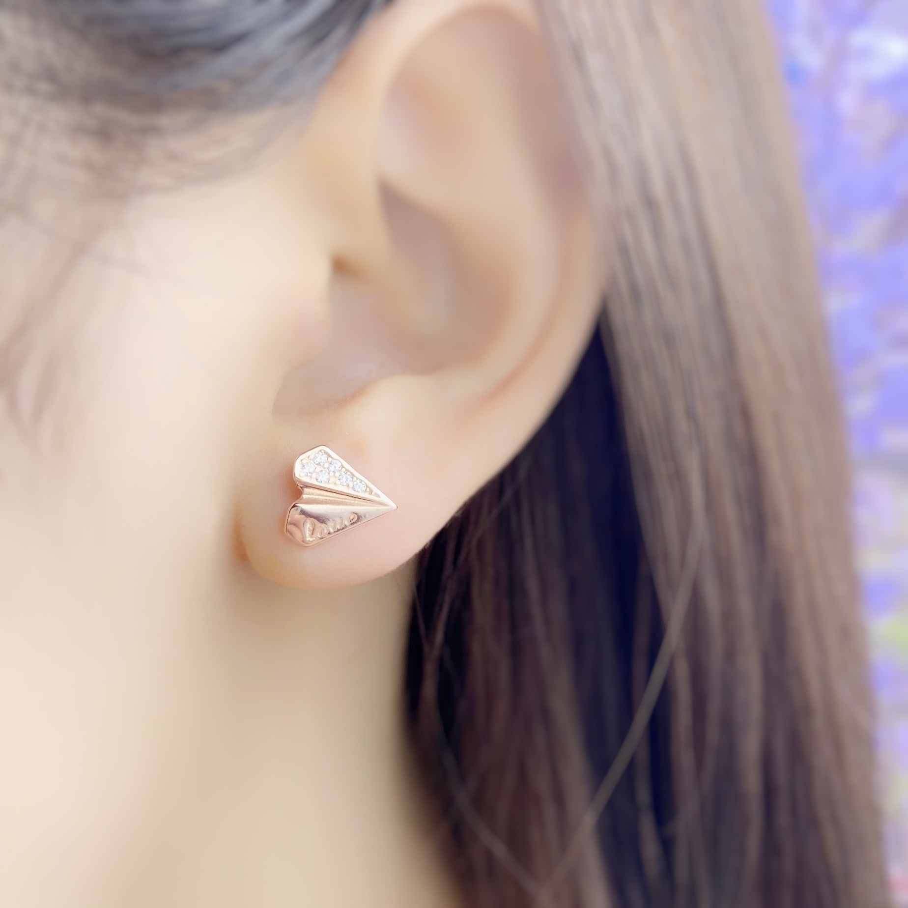 | 925純銀・白金・ 玫瑰金 | 投擲幸福耳環 (銀/玫瑰金) | EA0575 |