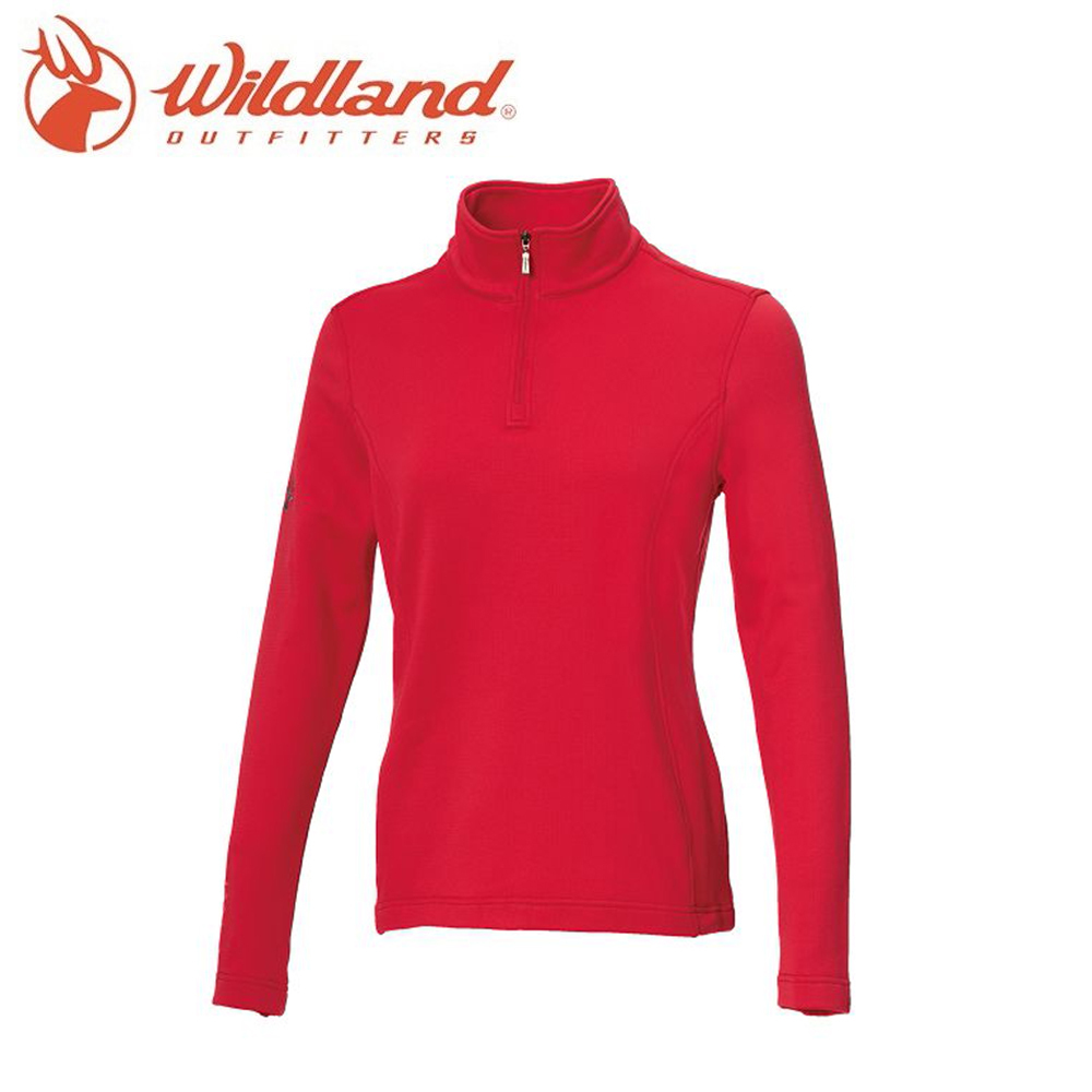 Wildland 荒野 0A72619 彈性立領拉鍊印花保暖衣 女款 (2色) 保暖/四向彈性/磨毛/旅遊/露營/登山 12W0072619