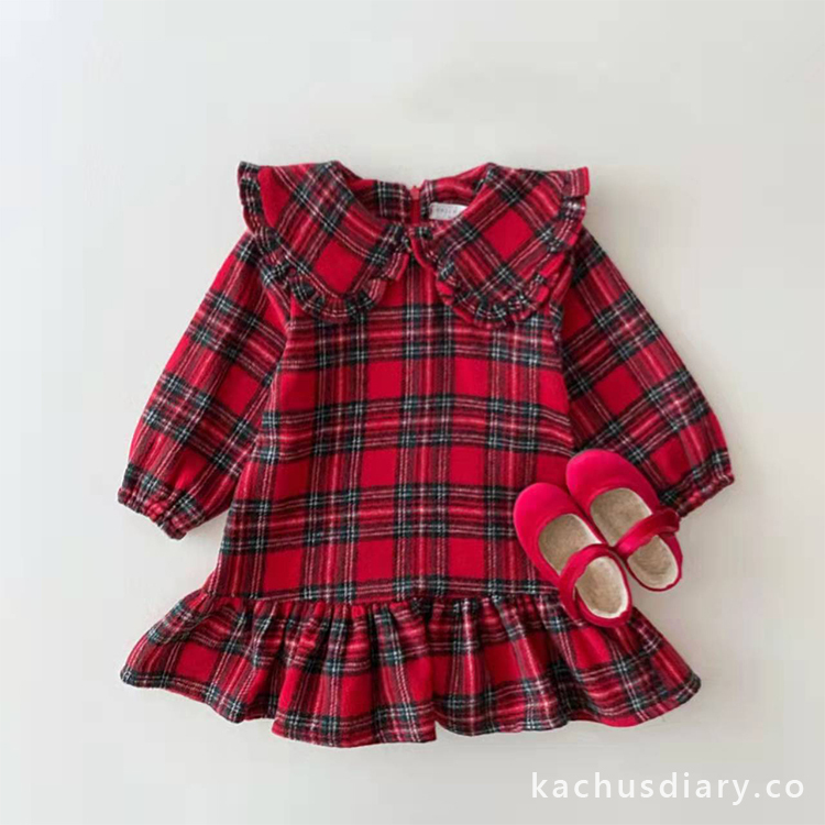 Red plaid dress