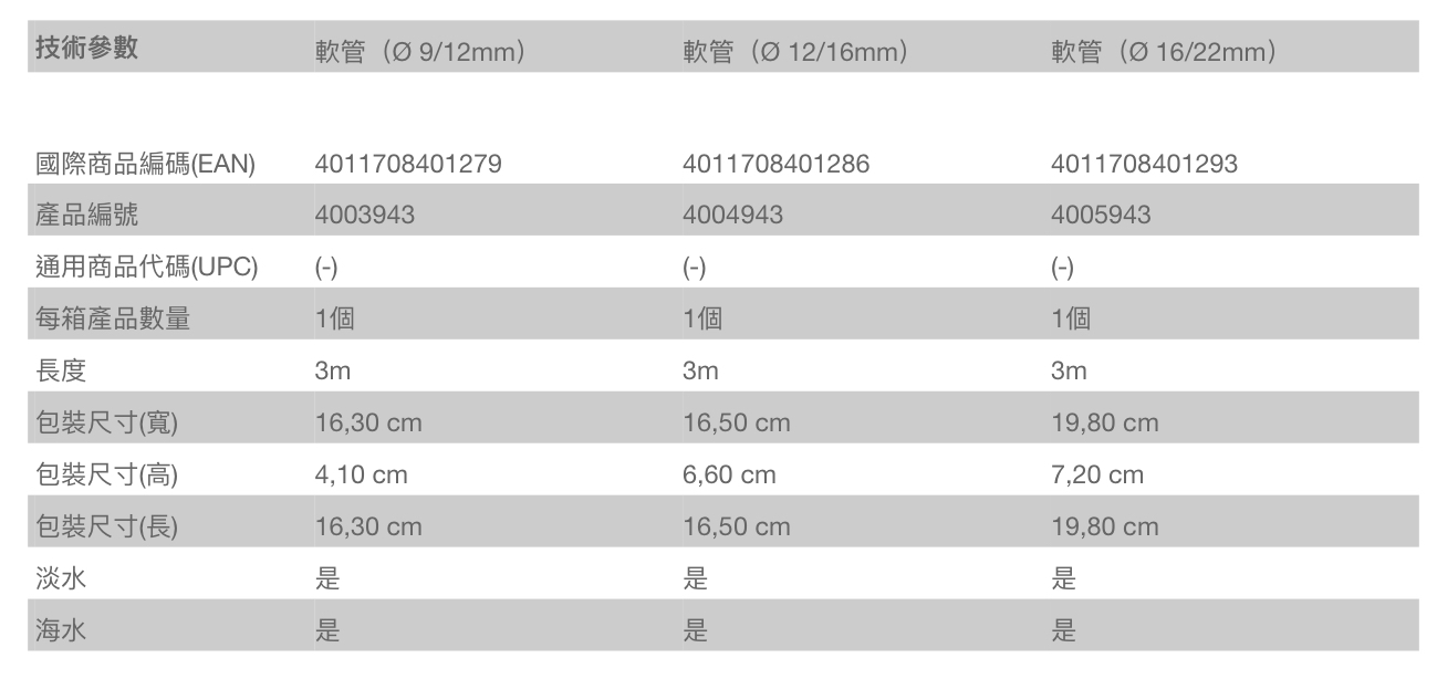 EHEIM 軟管 （多種尺吋）