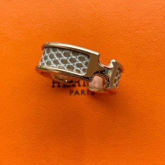 全新HERMES 耳骨/耳夾/耳環 PM SIZE 蜥蜴皮 玫瑰金H010734CC93 OLYMPE EAR CUFF #BRAND NEW#香榭站正品,