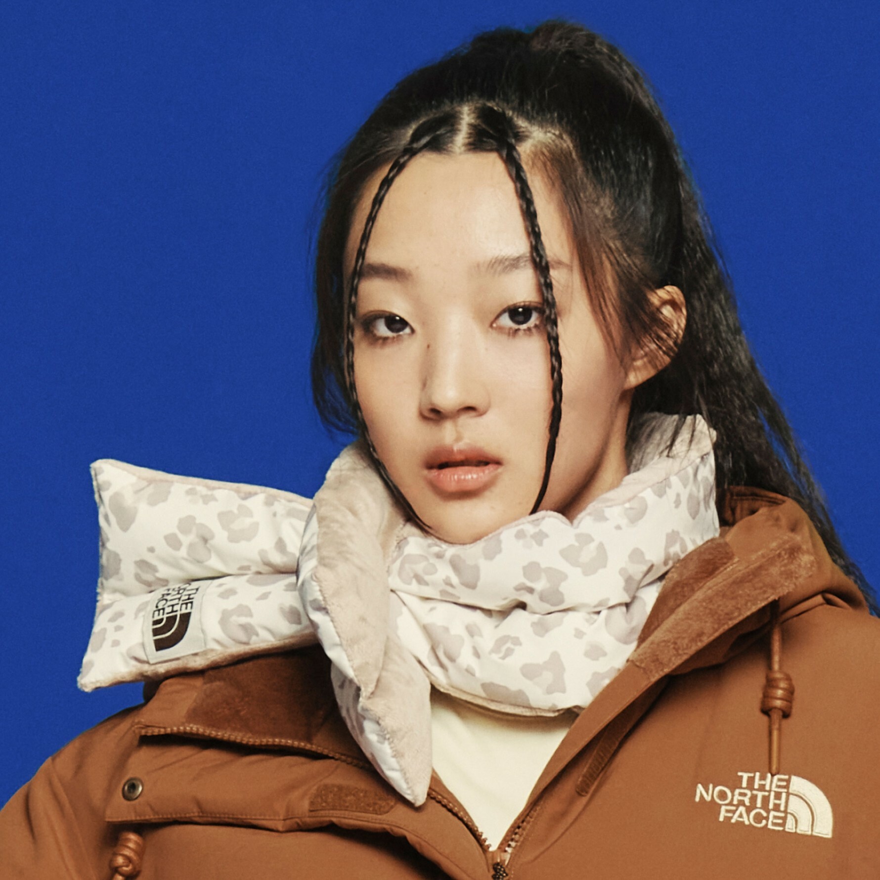 THE NORTH FACE 白標 ON-BALL COMPACT 羽絨 圍脖 圍巾 豹紋 NA5IN52K