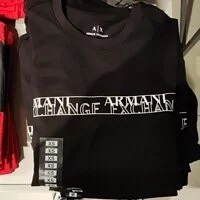 [S] ARMANI EXCHANGE REGULAR FIT LOGO SHORT SLEEVE T-SHIRT,BLACK, 7VZTFDZJBVZ-1200 (SAX53)