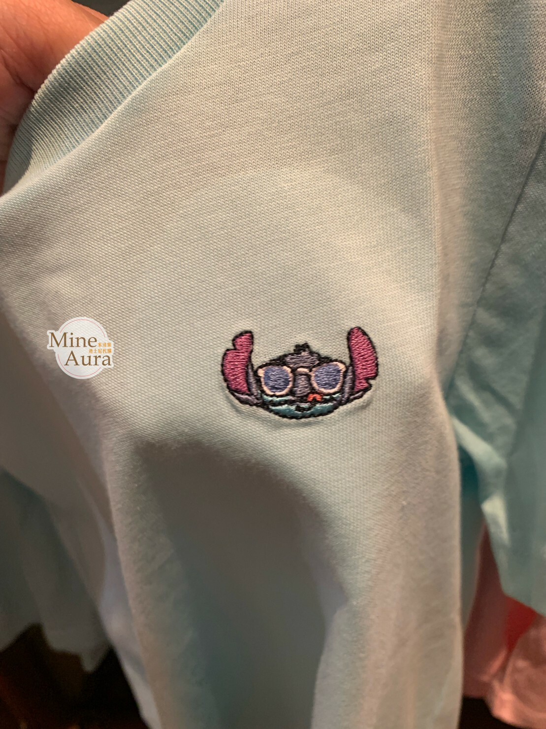 史迪奇 Stitch 刺繡大頭 藍色 短T 上衣 兒童/成人 親子裝 星際寶貝 Lilo & Stitch -香港迪士尼樂園