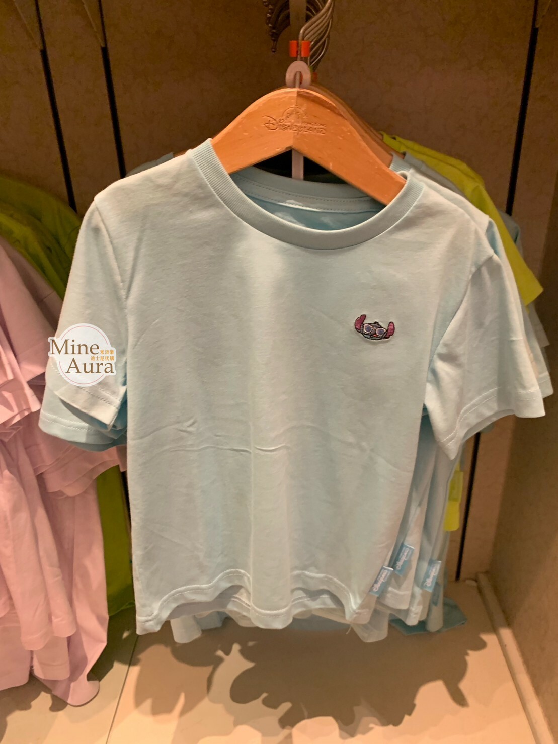 史迪奇 Stitch 刺繡大頭 藍色 短T 上衣 兒童/成人 親子裝 星際寶貝 Lilo & Stitch -香港迪士尼樂園