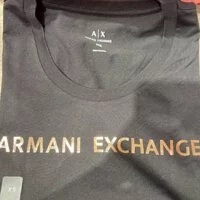 [S] ARMANI EXCHANGE METALLIC BASIC LOGO PRINT SHORT SLEEVE T-SHIRT,BLACK, 7VYTGCYJBFZ-1200 (SAX54)
