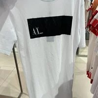 [S] ARMANI EXCHANGE LOGO PRINT T-SHIRT DRESS,WHITE, 3LYA78YJ3RZ-1000 (SAX56)