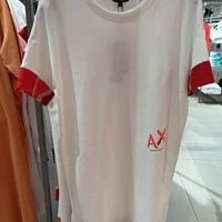 [S] ARMANI EXCHANGE ORGANIC COTTON FLEECE T-SHIRT DRESS,WHITE, 3LYA86YJ4XZ-1100 (SAX57)