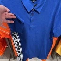 [S] ARMANI EXCHANGE TAPE LOGO POLO SHIRT,BLUE, 3HZFFMZJBVZ-1511 (SAX58)