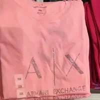 [S] ARMANI EXCHANGE SPARKLE SHORT SLEEVE T-SHIRT,PINK, 7VYTBMYJA3Z-1475 PINK (SAX60)