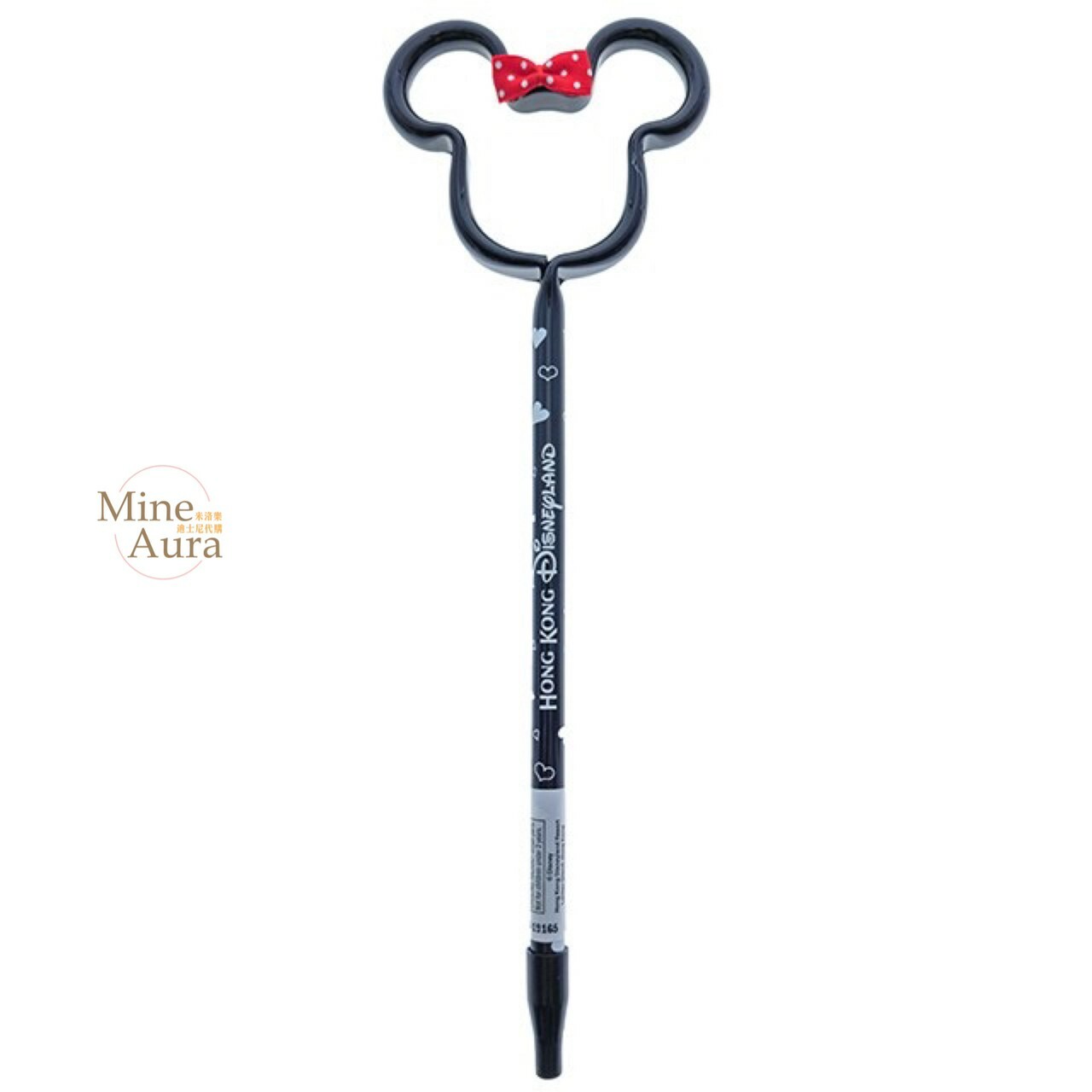米妮 Minnie 黑色造型 簍空 造型筆 圓珠筆 -香港迪士尼樂園