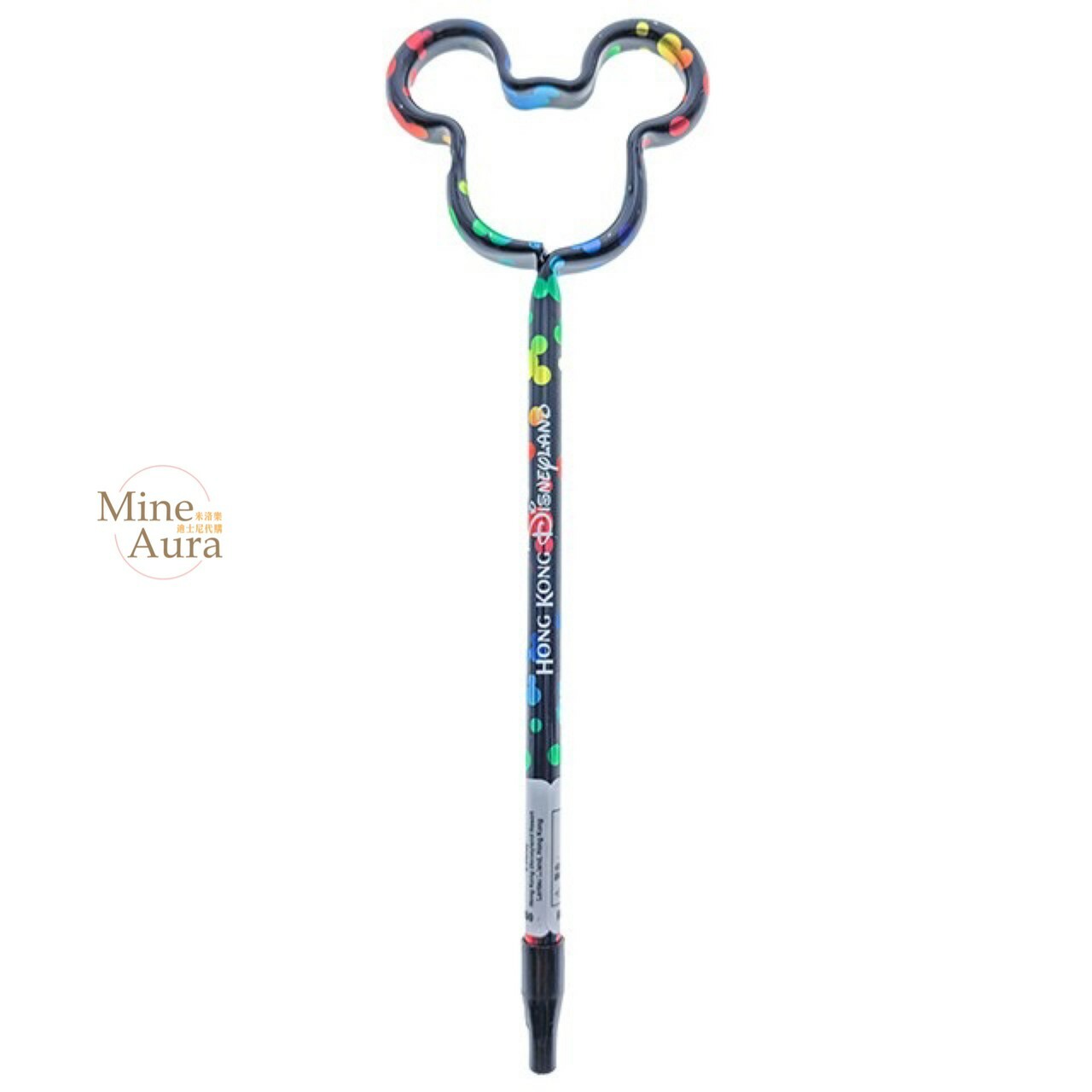 米奇 Mickey 彩色配色 簍空 造型筆 圓珠筆 -香港迪士尼樂園