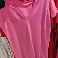 [S] ARMANI EXCHANGE SHORT SLEEVE V-NECK DRESS,PINK, 6KYA72YJ7MZ-1495 (SAX62)