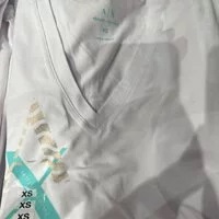 [S] ARMANI EXCHANGE CHEST LOGO SHORT SLEEVE V-NECK T-SHIRT,WHITE, 3KYTGWYJC7Z-1000, FINAL SALE (SAX74)