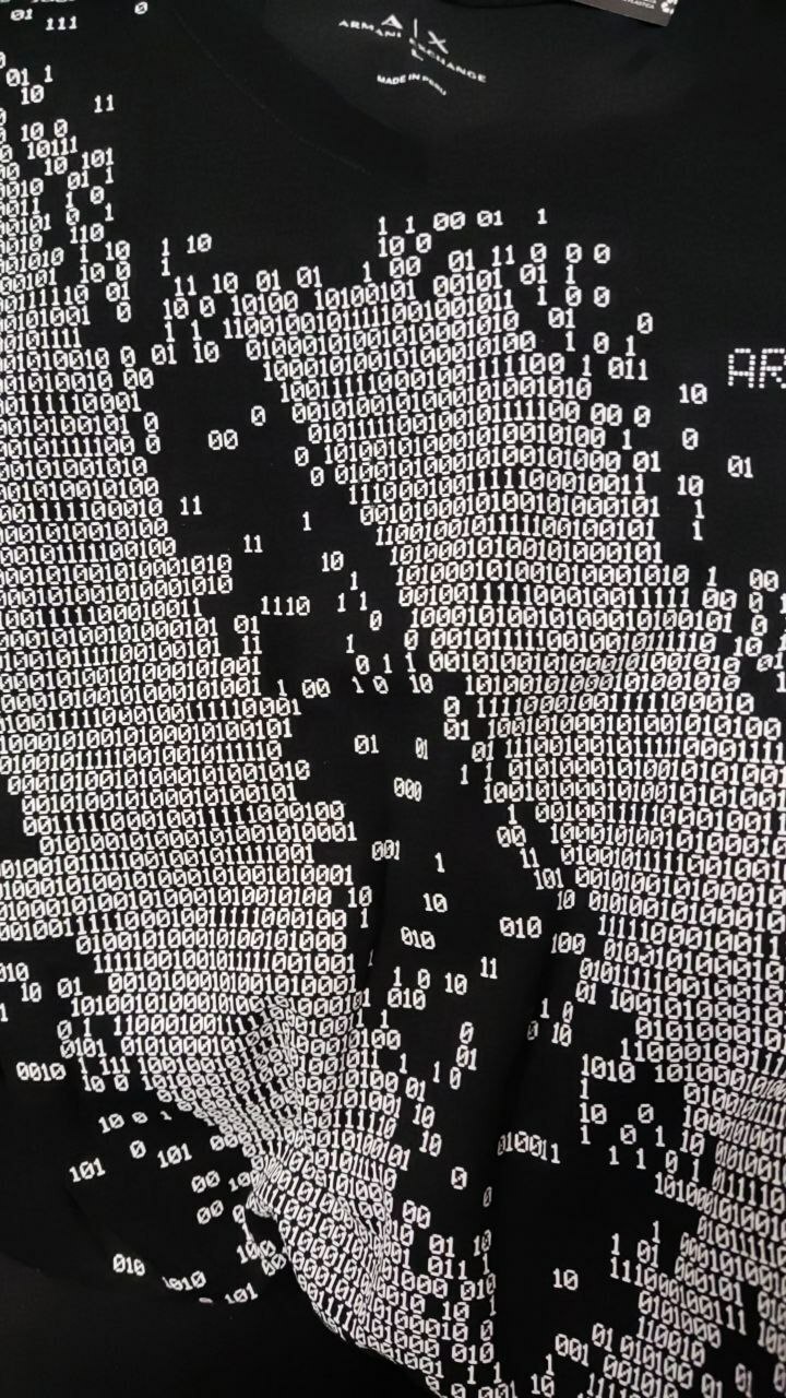 [S] ARMANI EXCHANGE BINARY TSHIRT,BLACK, 7VZTAWZJ2MZ-1200 [FINAL SALE] (SAX75)