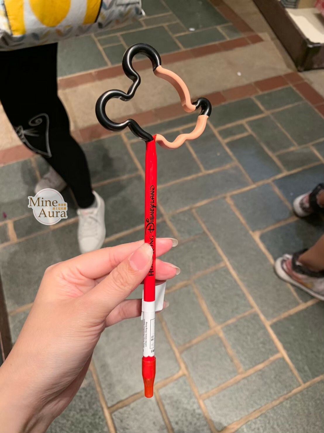 米奇 Mickey 側臉 簍空 造型筆 圓珠筆 -香港迪士尼樂園