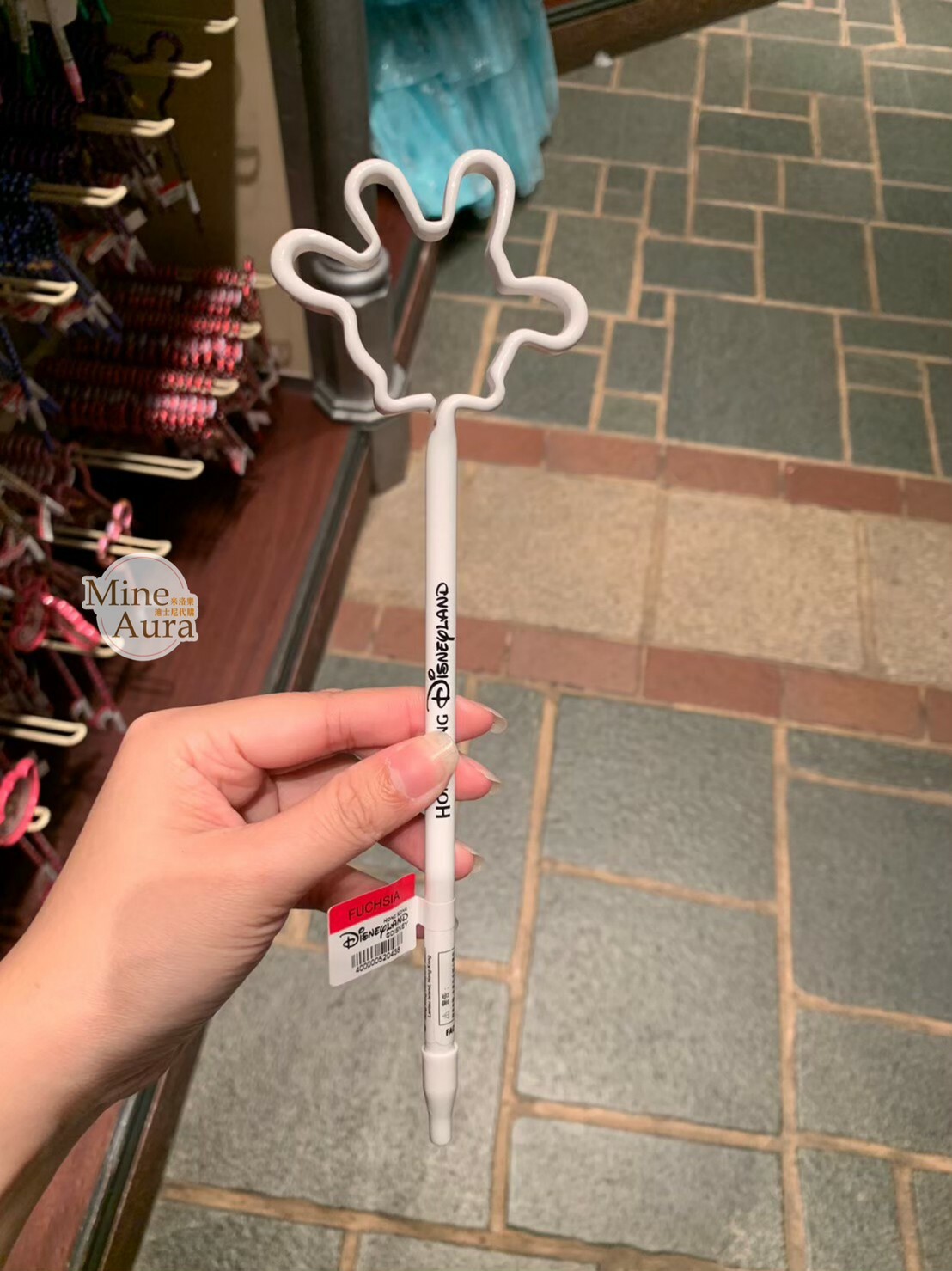 米奇 Mickey 白色 米奇手手 簍空 造型筆 圓珠筆 -香港迪士尼樂園