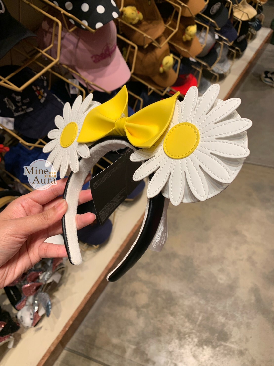 米奇 Mickey 雛菊立體耳朵造型 皮質 髮圈 髮箍 -香港迪士尼樂園