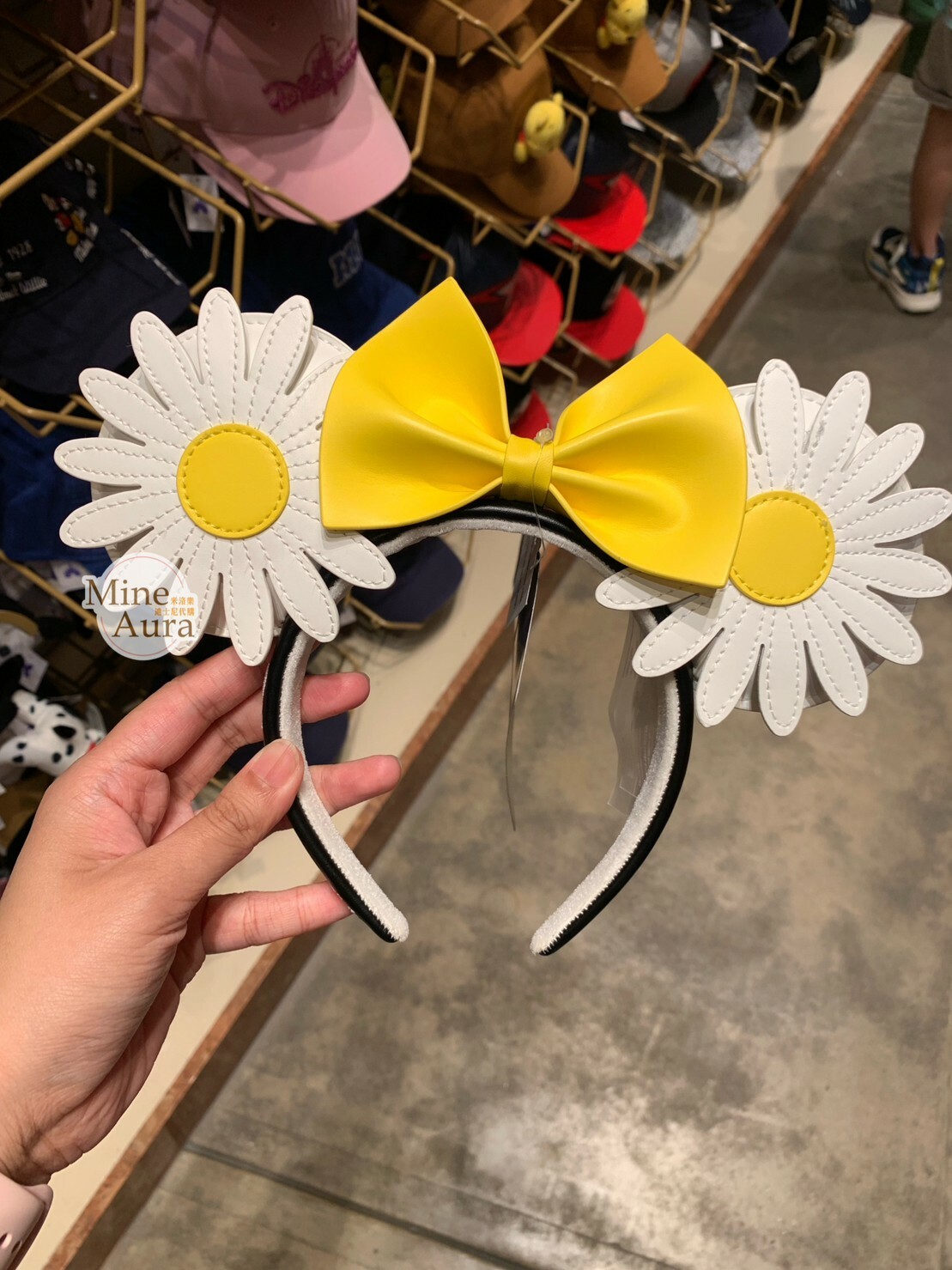 米奇 Mickey 雛菊立體耳朵造型 皮質 髮圈 髮箍 -香港迪士尼樂園