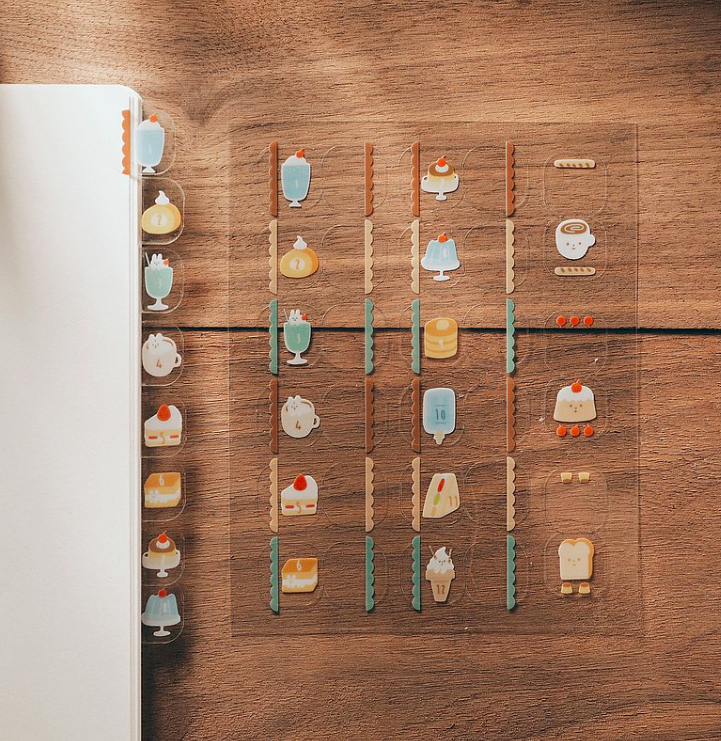 喫茶 透明月份索引貼紙｜右手超人