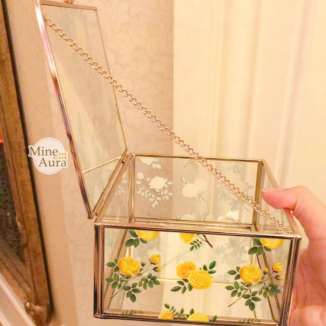 貝兒公主 Belle 燙金玫瑰花 珠寶首飾盒 飾品盒 美女與野獸 Beauty and the Beast -香港迪士尼樂園