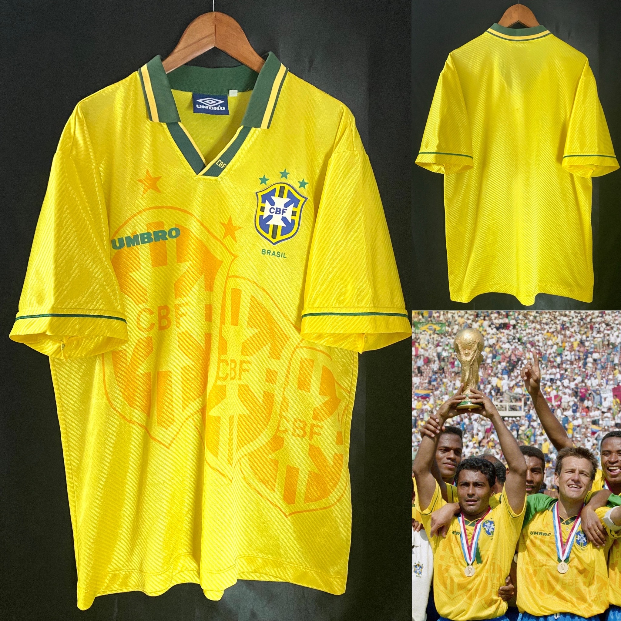 BRAZIL 1994 1995 HOME SHIRT BRASIL FOOTBALL SOCCER JERSEY UMBRO MENS SIZE XL