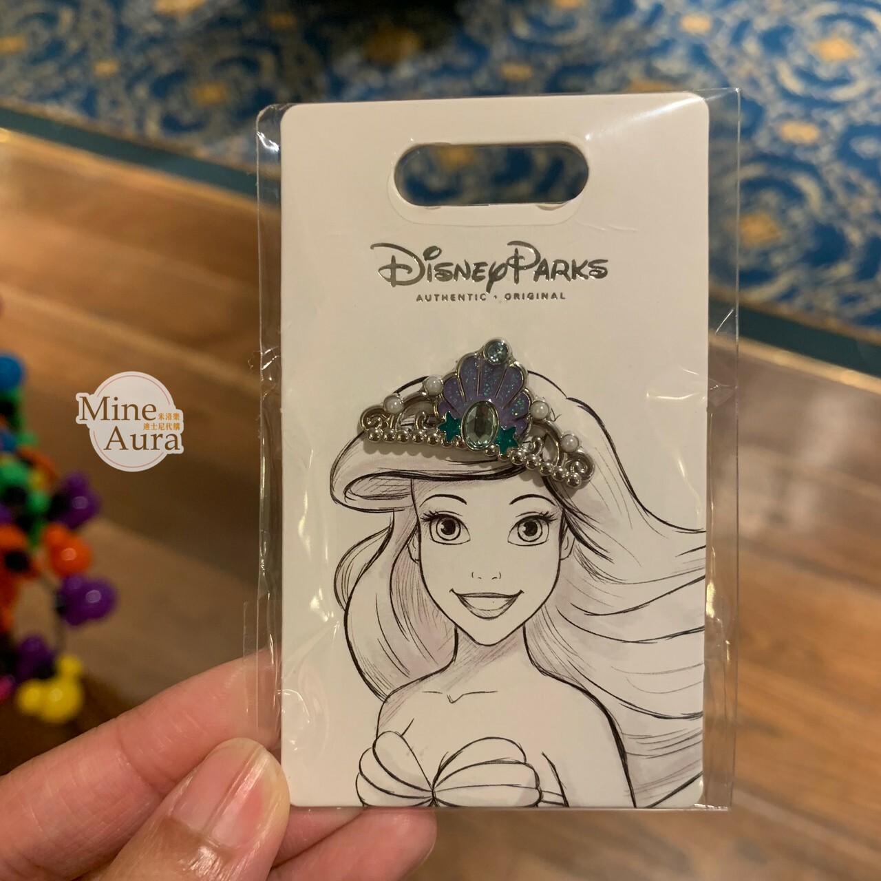 愛麗兒 Ariel 皇冠造型 徽章 PIN 小美人魚 The Little Mermaid -香港迪士尼樂園