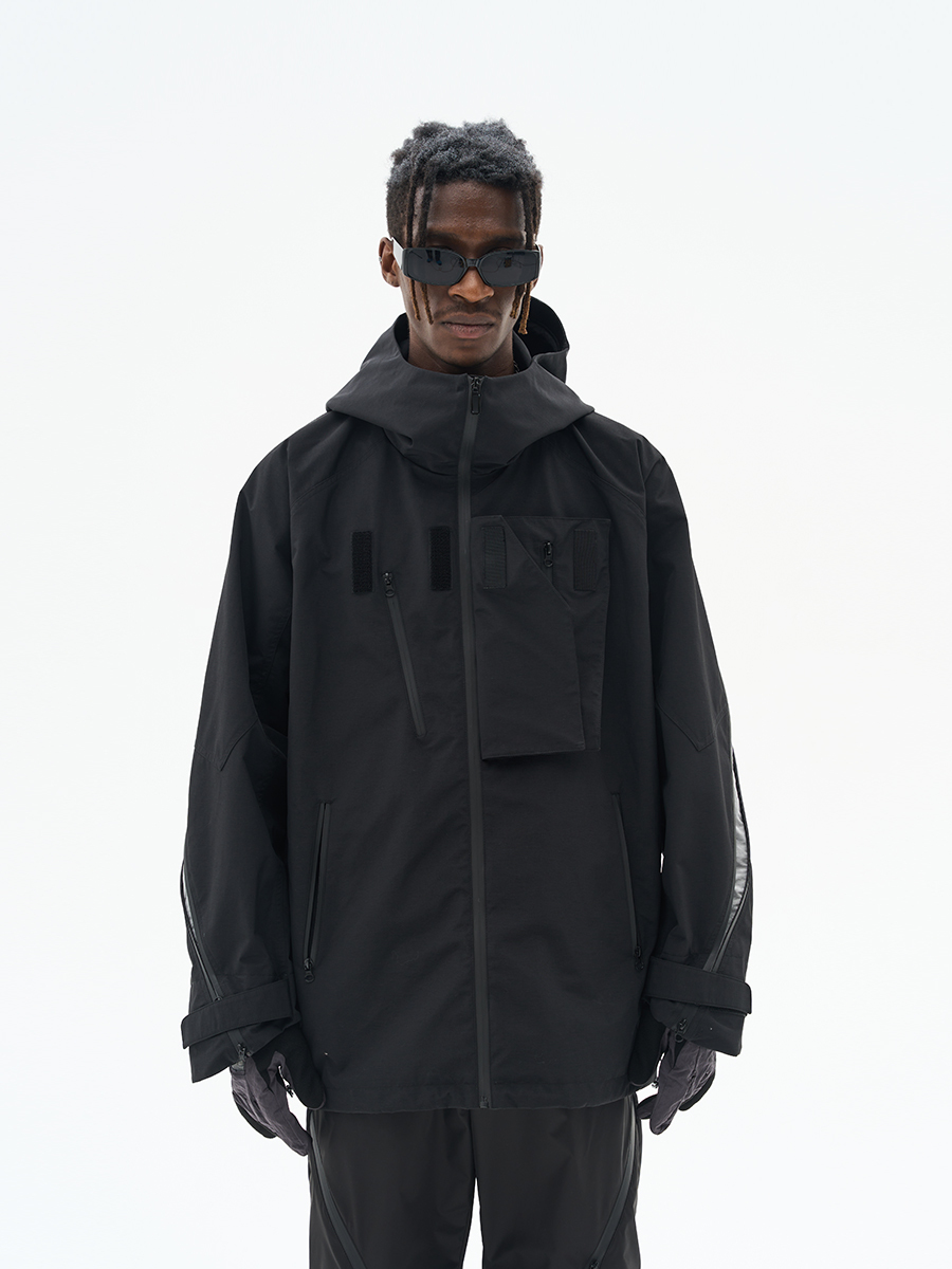 HARSH AND CRUEL 22FW 機能解構多形態立體口袋壓膠拉鍊衝鋒衣 HM223050531