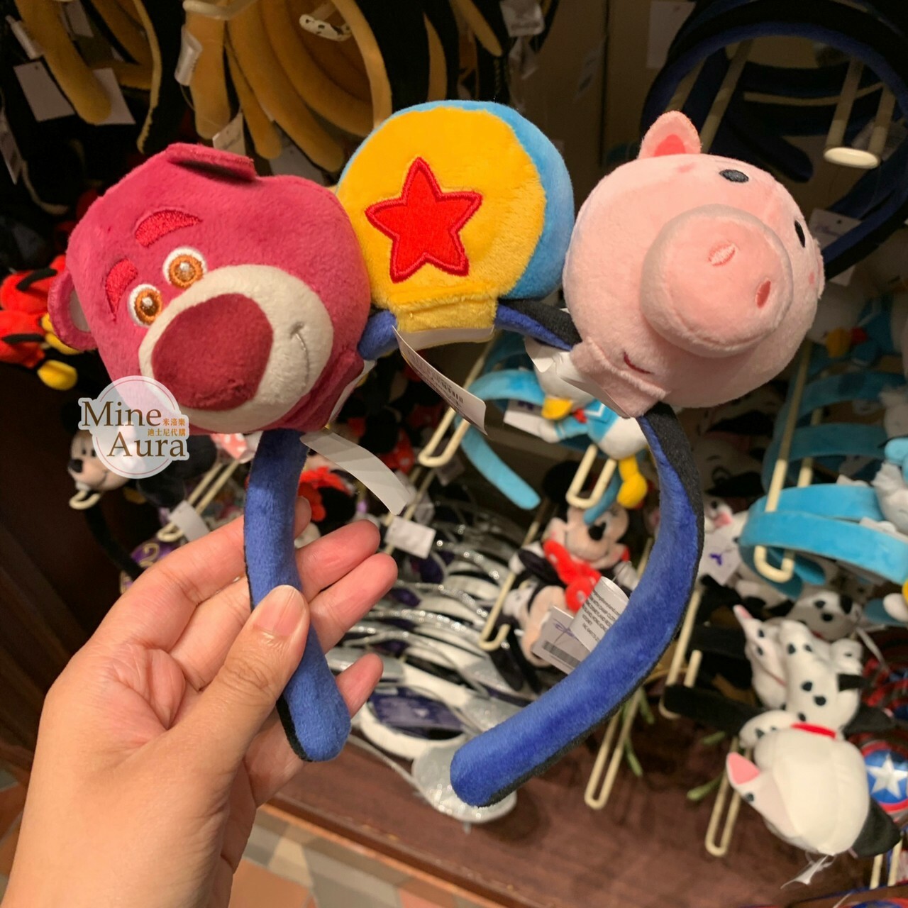 熊抱哥 Lotso 大頭絨毛 迷你公仔 娃娃 (搭配個人客製髮圈用) 玩具總動員 Toy Story -香港迪士尼樂園