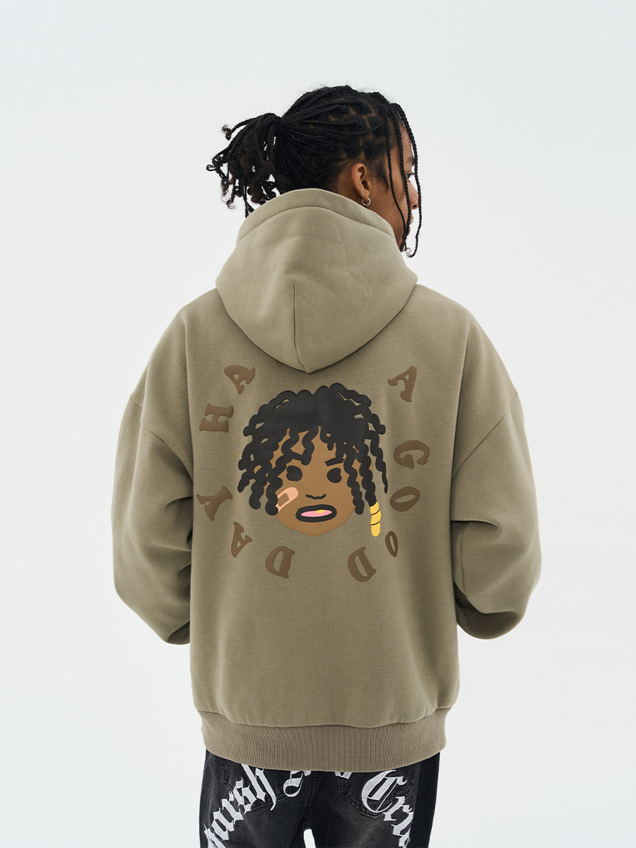 Harsh and Cruel 22FW 髒辮小黑人抓絨帽T HW213020089-1