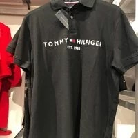 [S] TOMMY HILFIGER MEN'S REGULAR FIT STRETCH LOGO SHORT SLEEVE PIQUE KARRATI,BLACK, 78J6983-002 (STH72)