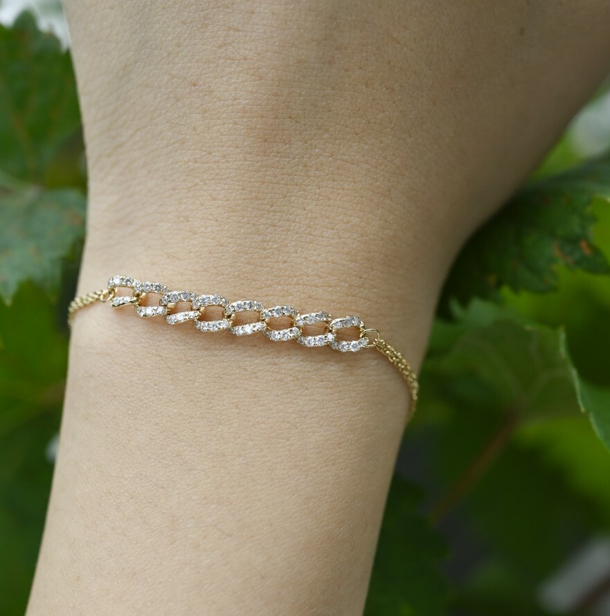 18K Half Cuba Diamond Bracelet