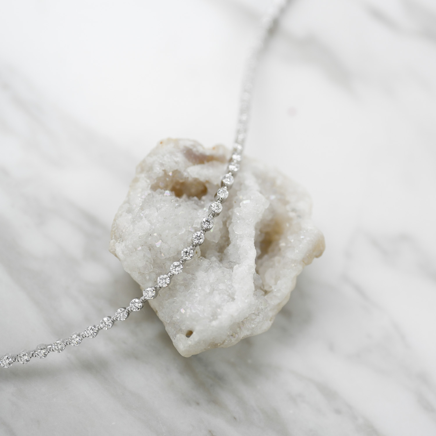 18K Single Prong Diamond Tennis Bracelet